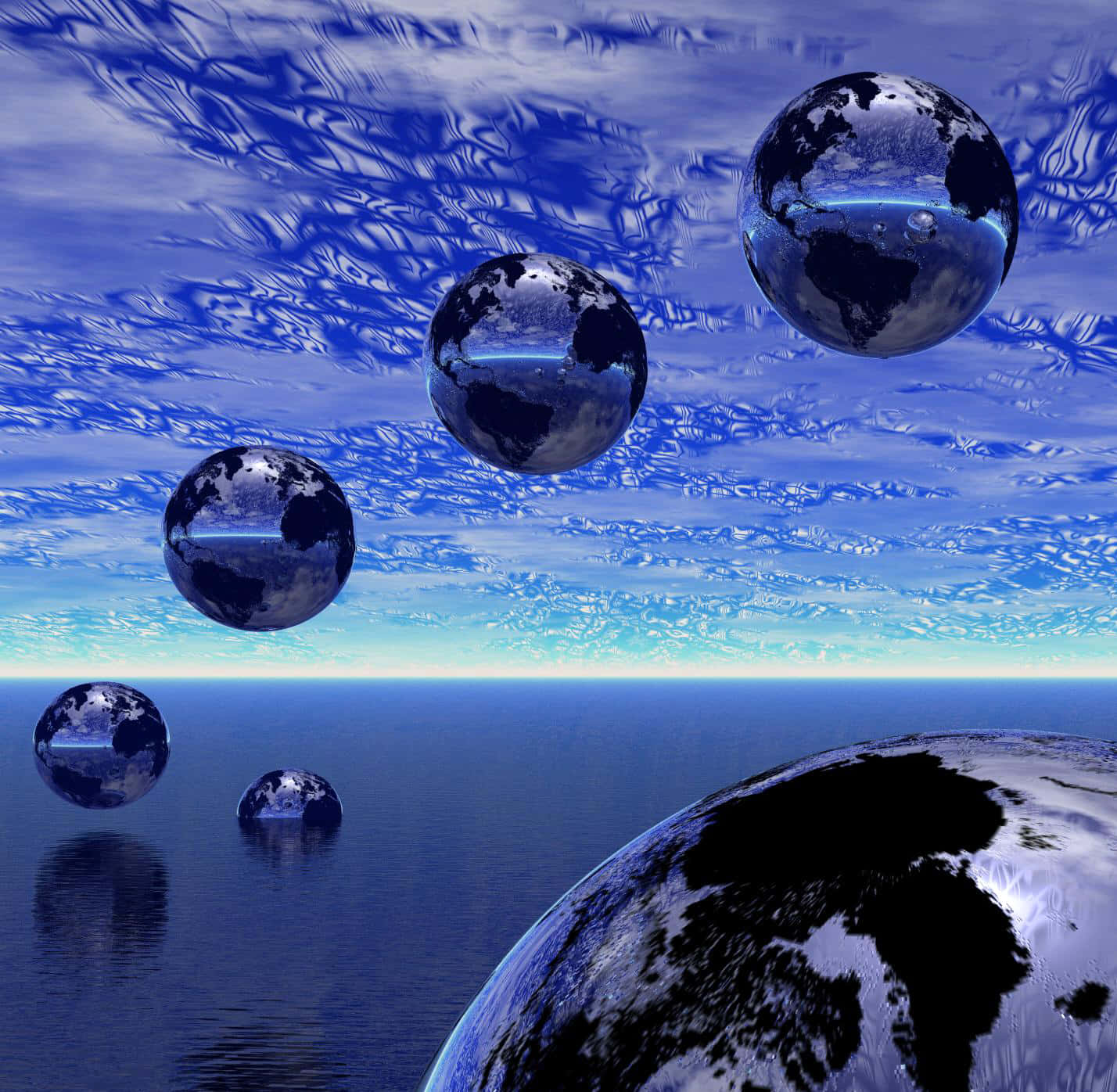 Parallel Universes Floating Spheres Wallpaper