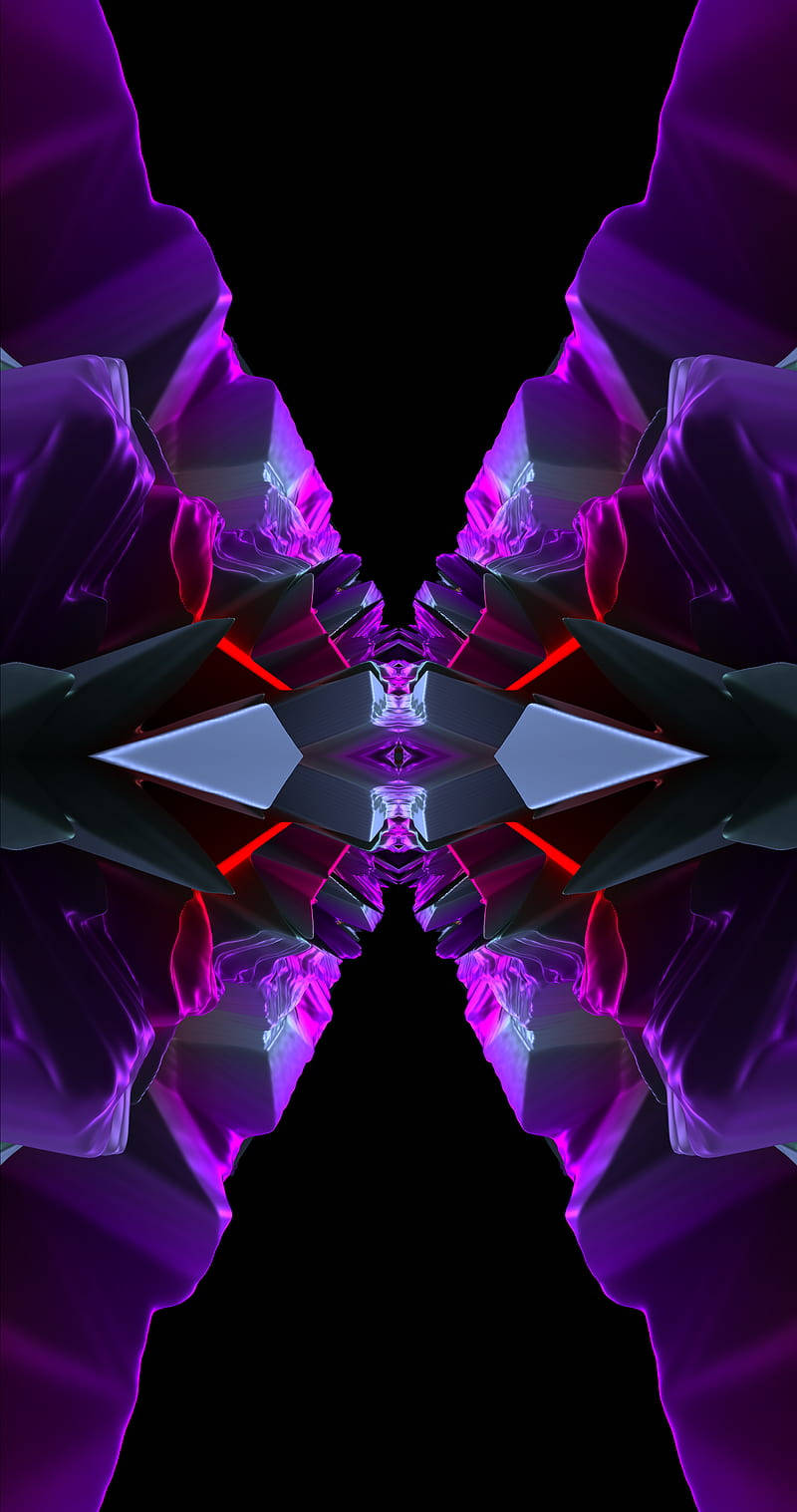 Parallel Violet Crystals Mobile 3d Wallpaper