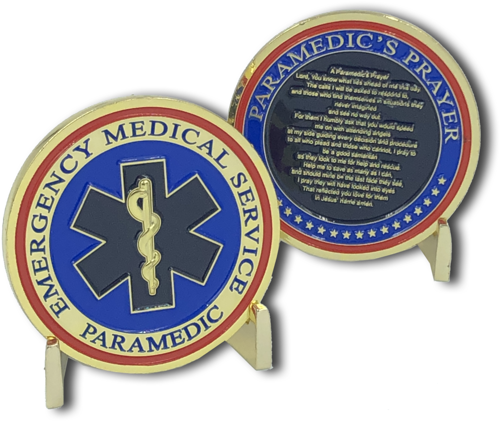 Paramedic Prayer Challenge Coin PNG