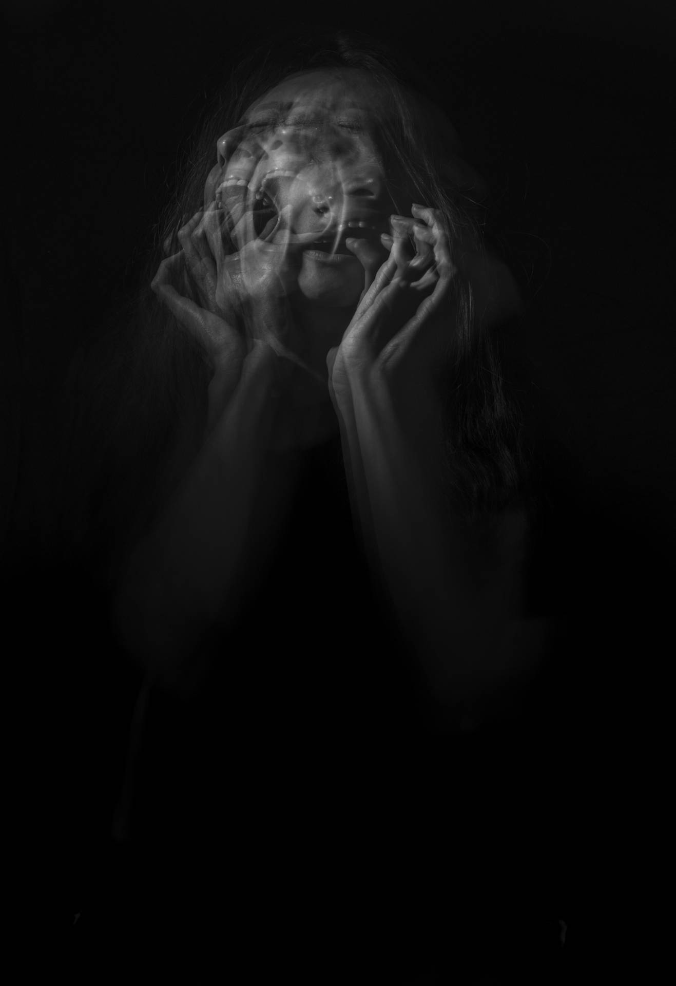 Paranormal Woman In Pain Background