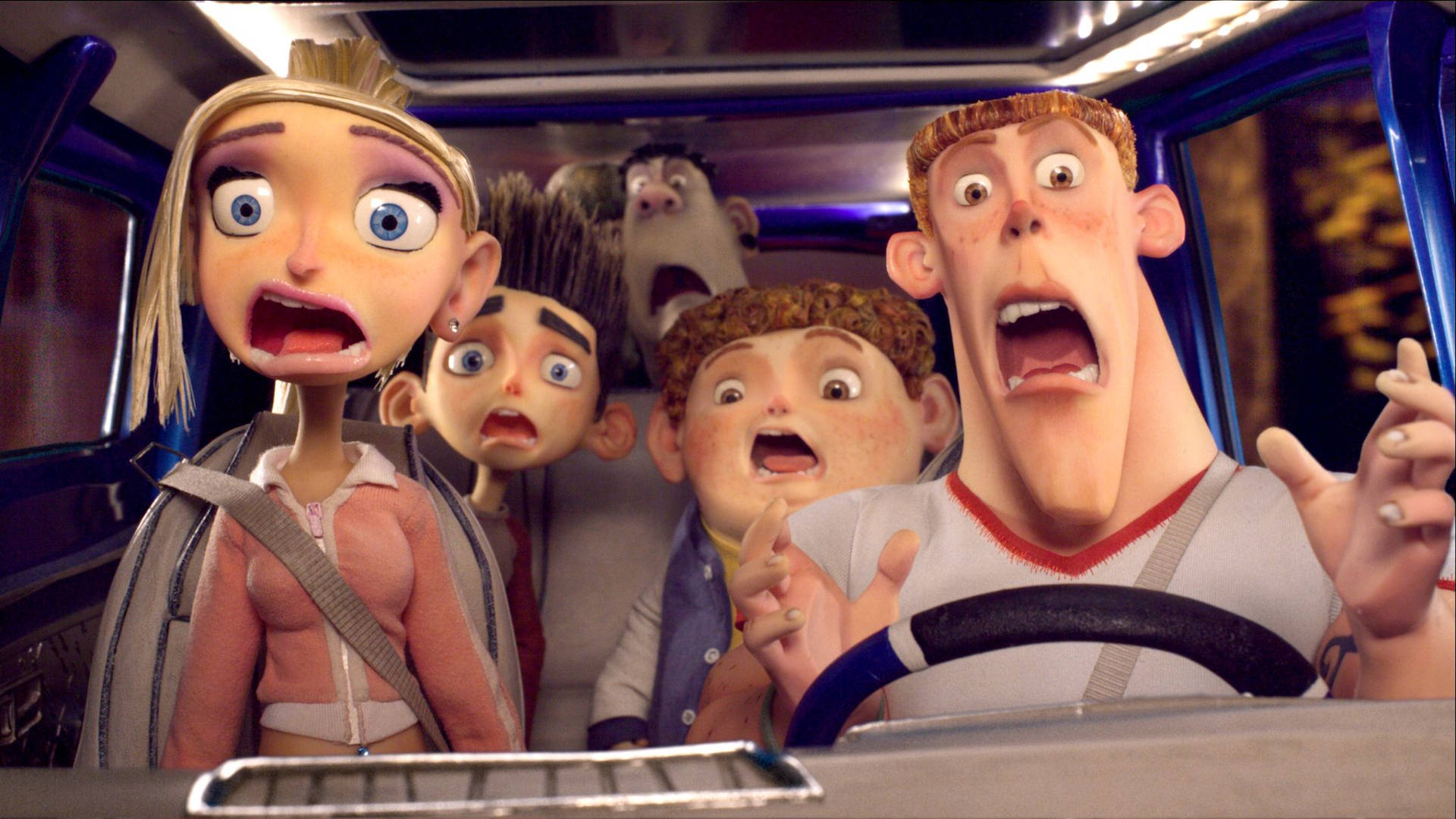 ParaNorman Characters In A Vehicle Wallpaper