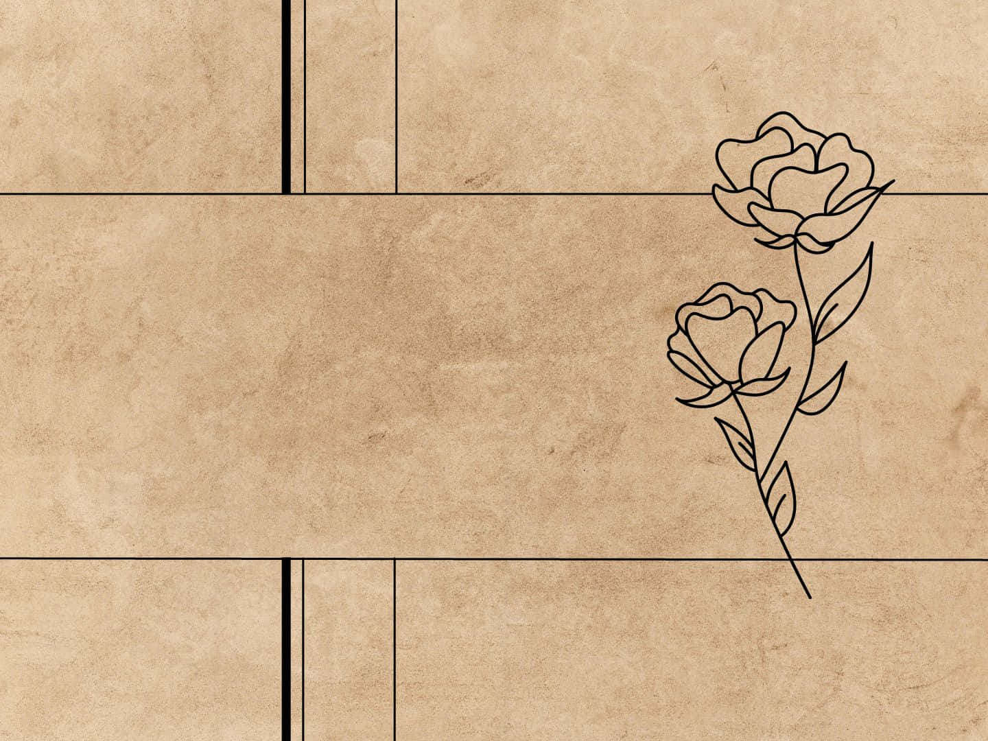 Parchment Background Roses Line Art