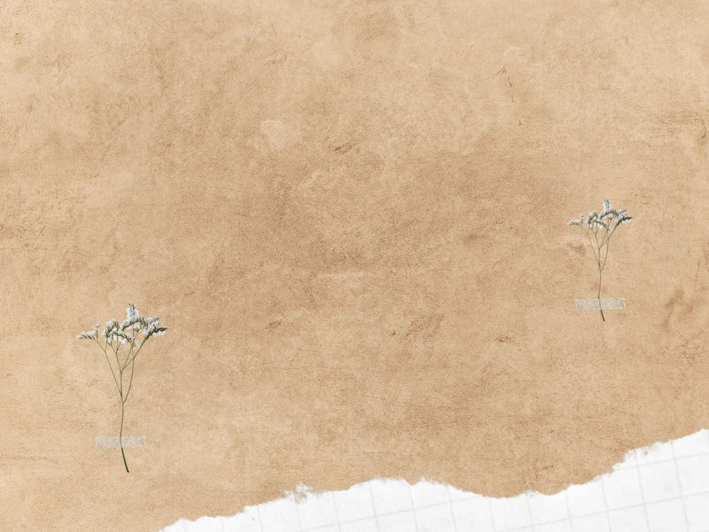 Parchment Background With Blue Flowers