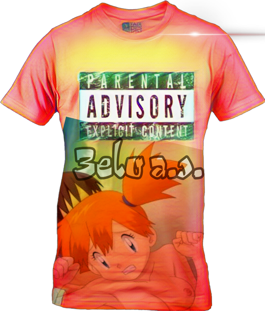 Parental Advisory Anime Character T Shirt PNG