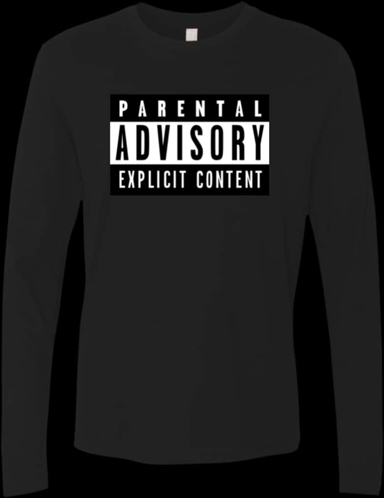 Parental Advisory Explicit Content Long Sleeve Shirt PNG