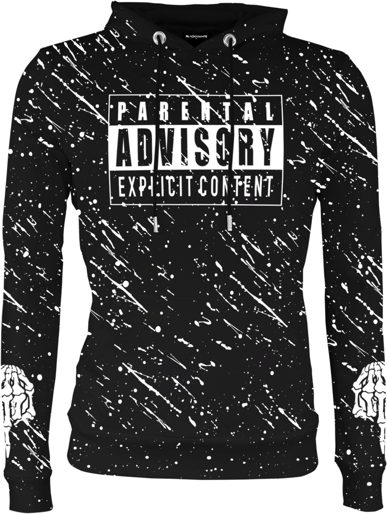 Parental Advisory Hoodie Design PNG