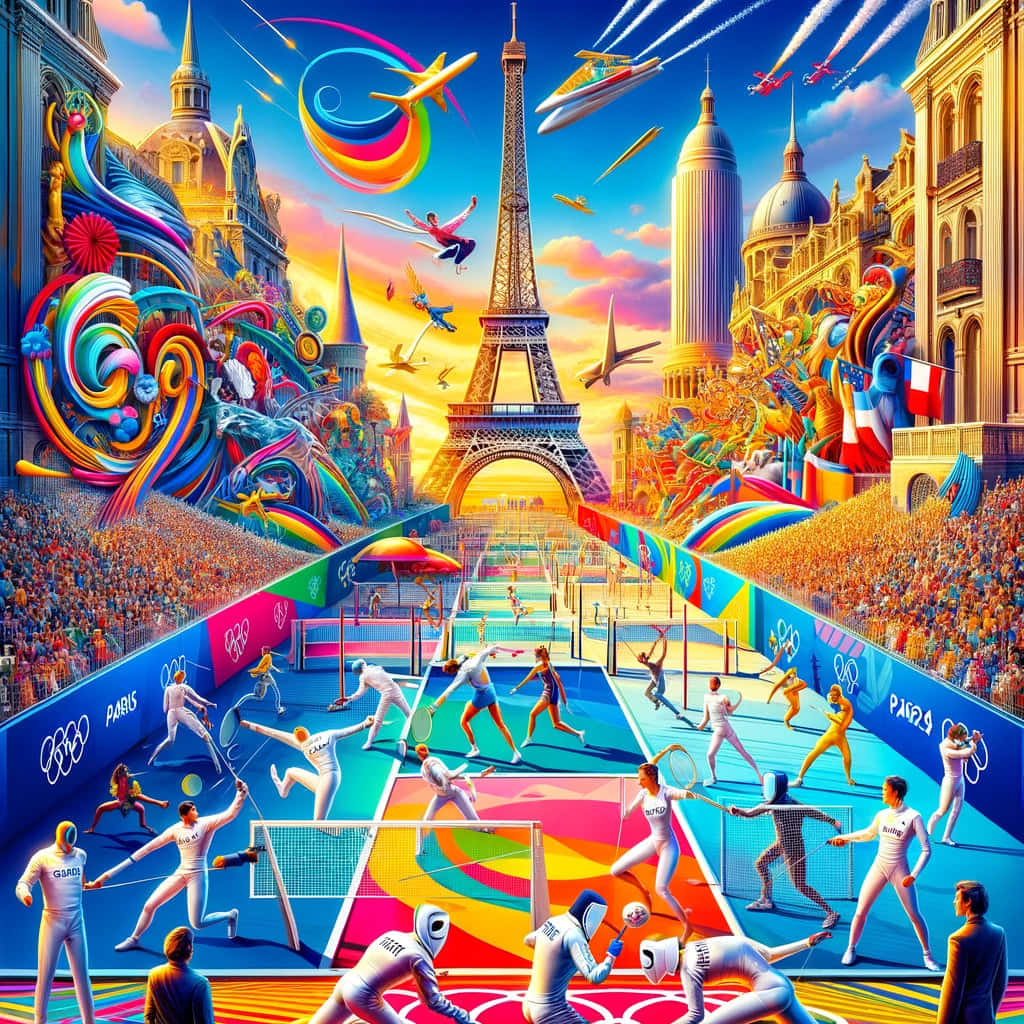 Paris_2024_ Olympics_ Vibrant_ Artwork Wallpaper