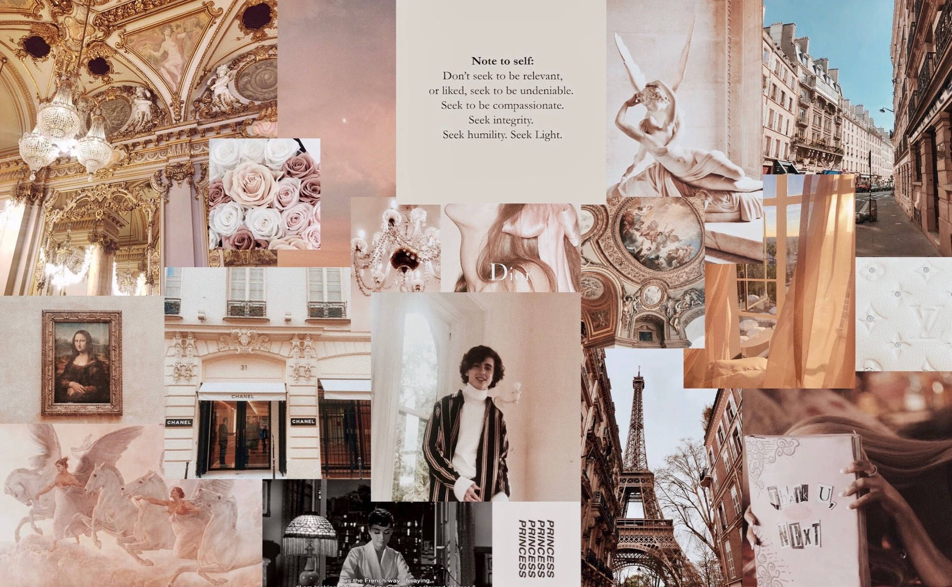 Paris Aesthetic Collage Laptop Wallpaper