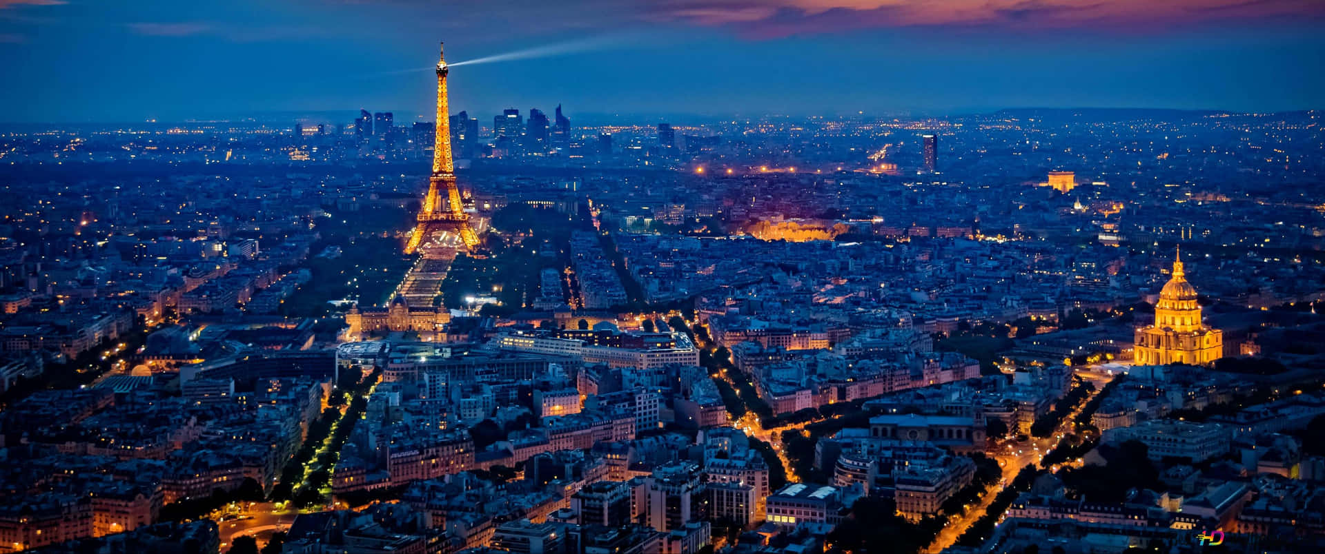 ​Witness the beauty of the Paris skyline at night Wallpaper