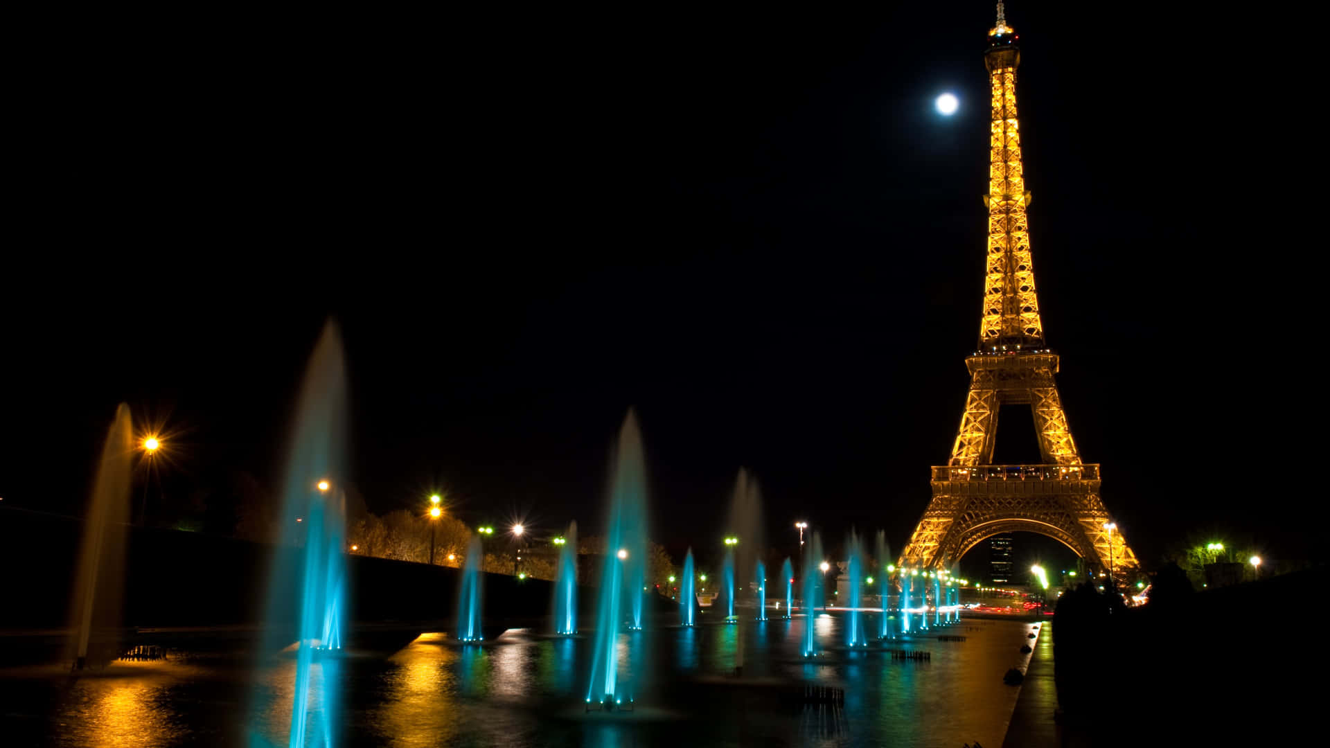 Vyöver Paris, Ljusets Stad, På Natten. Wallpaper
