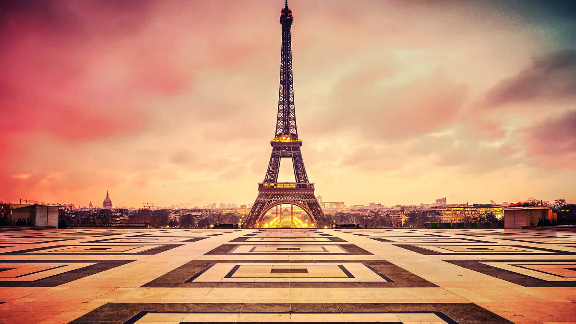 Besøgparis, Eiffeltårnet Og Dens Omkringliggende By.