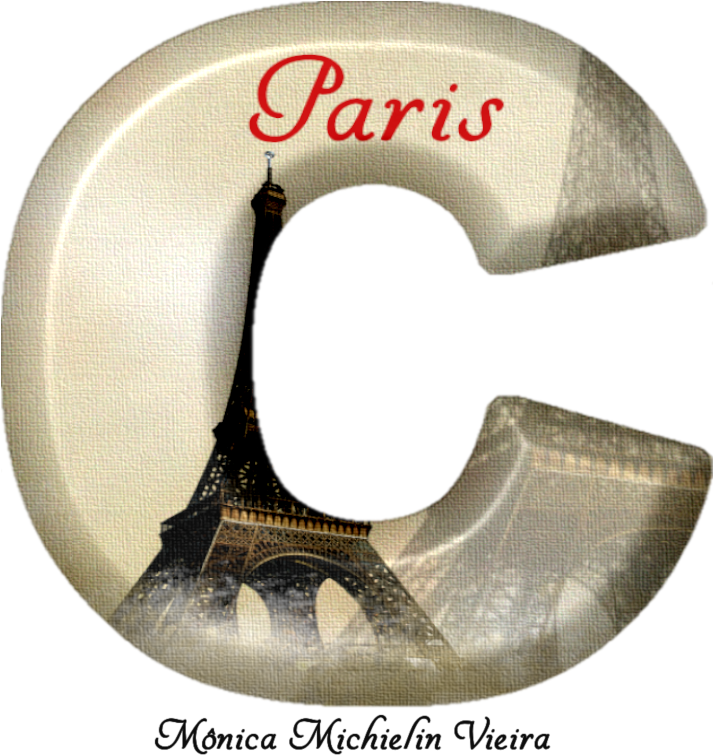 Paris Eiffel Tower Creative Letter C Design PNG
