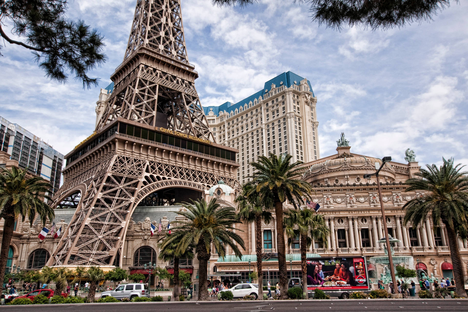 Paríslas Vegas Torre Eiffel Alta. Fondo de pantalla