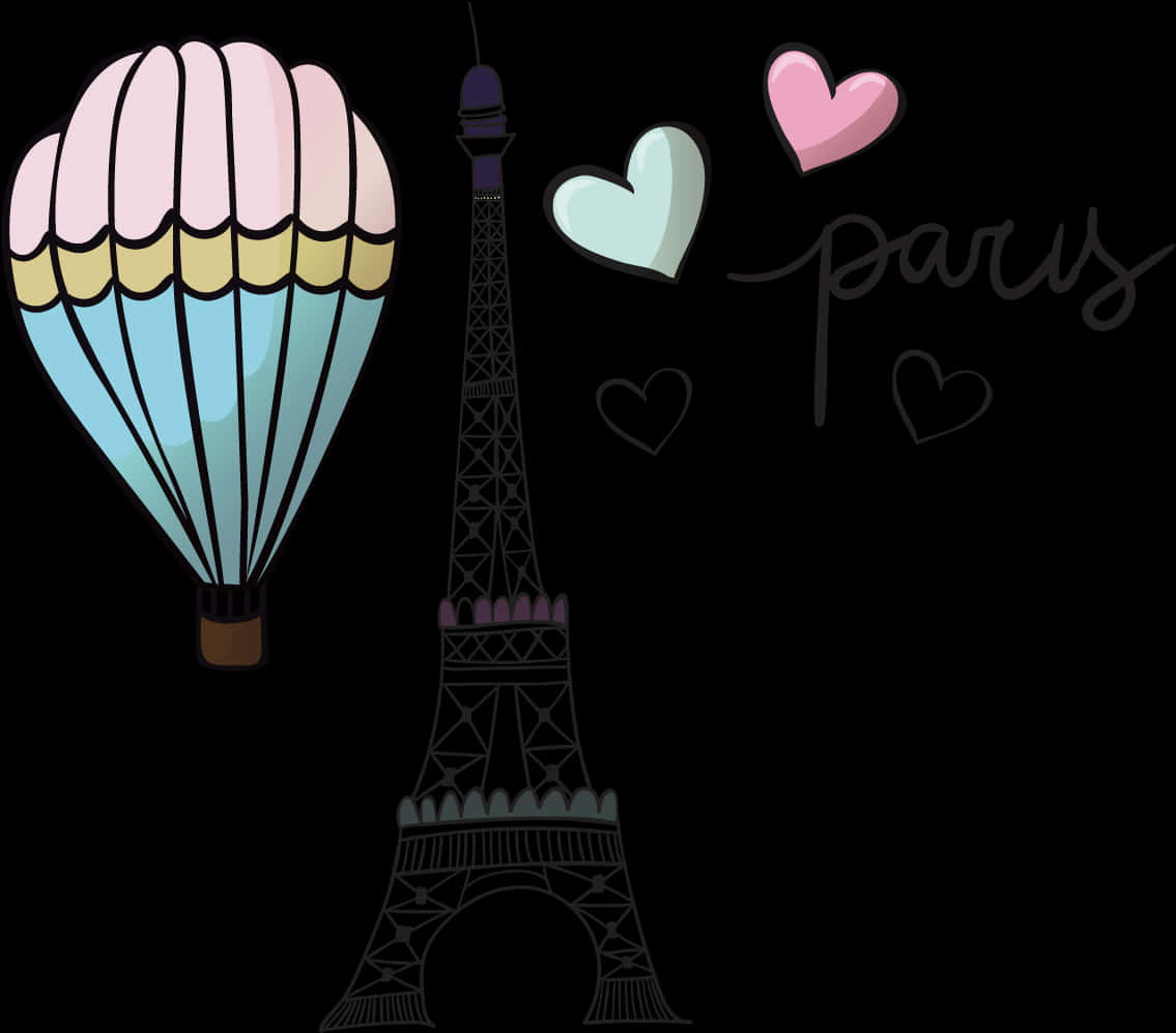 Paris Love Balloon Eiffel Tower PNG
