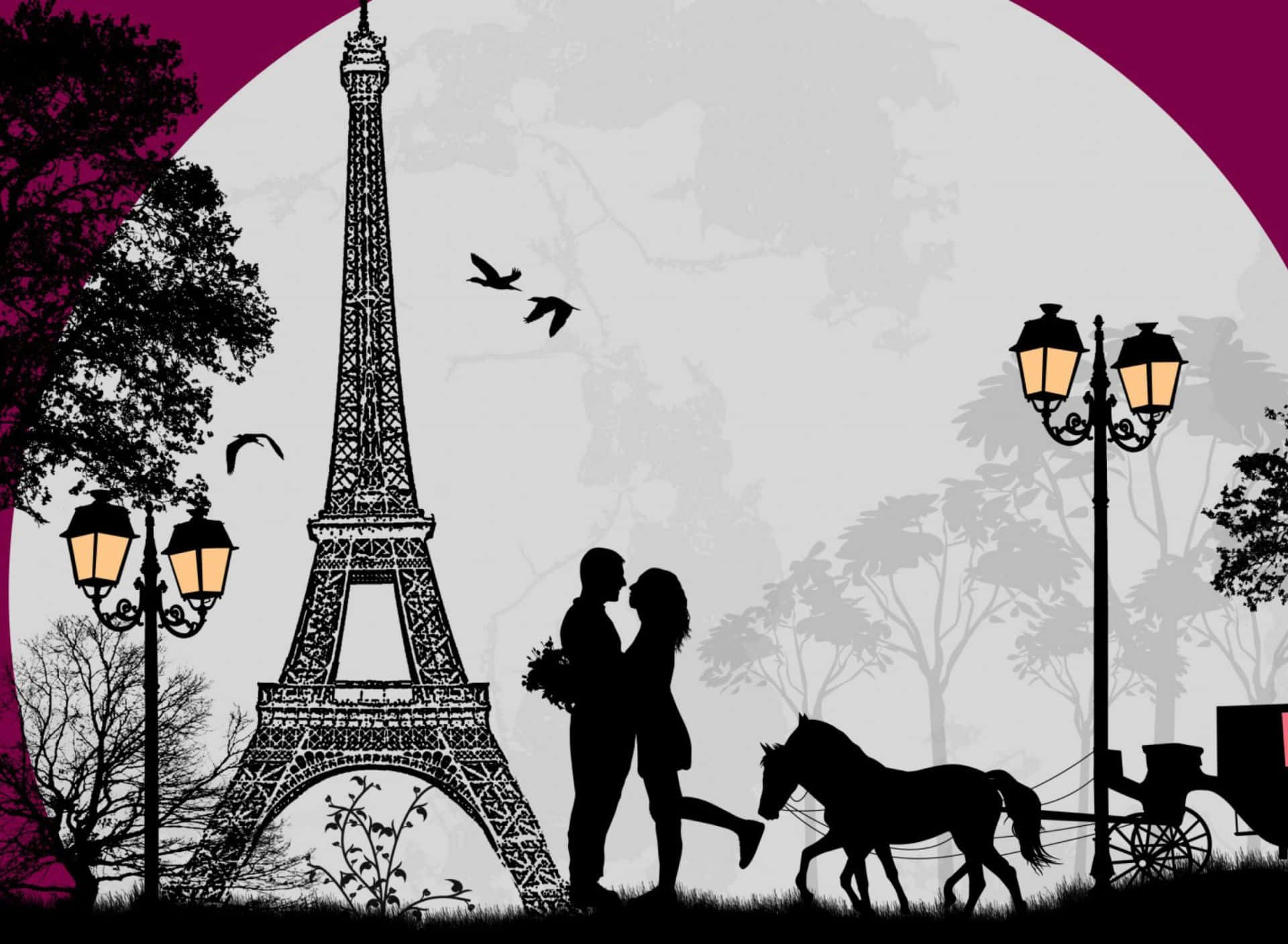 Share the love in Paris Wallpaper