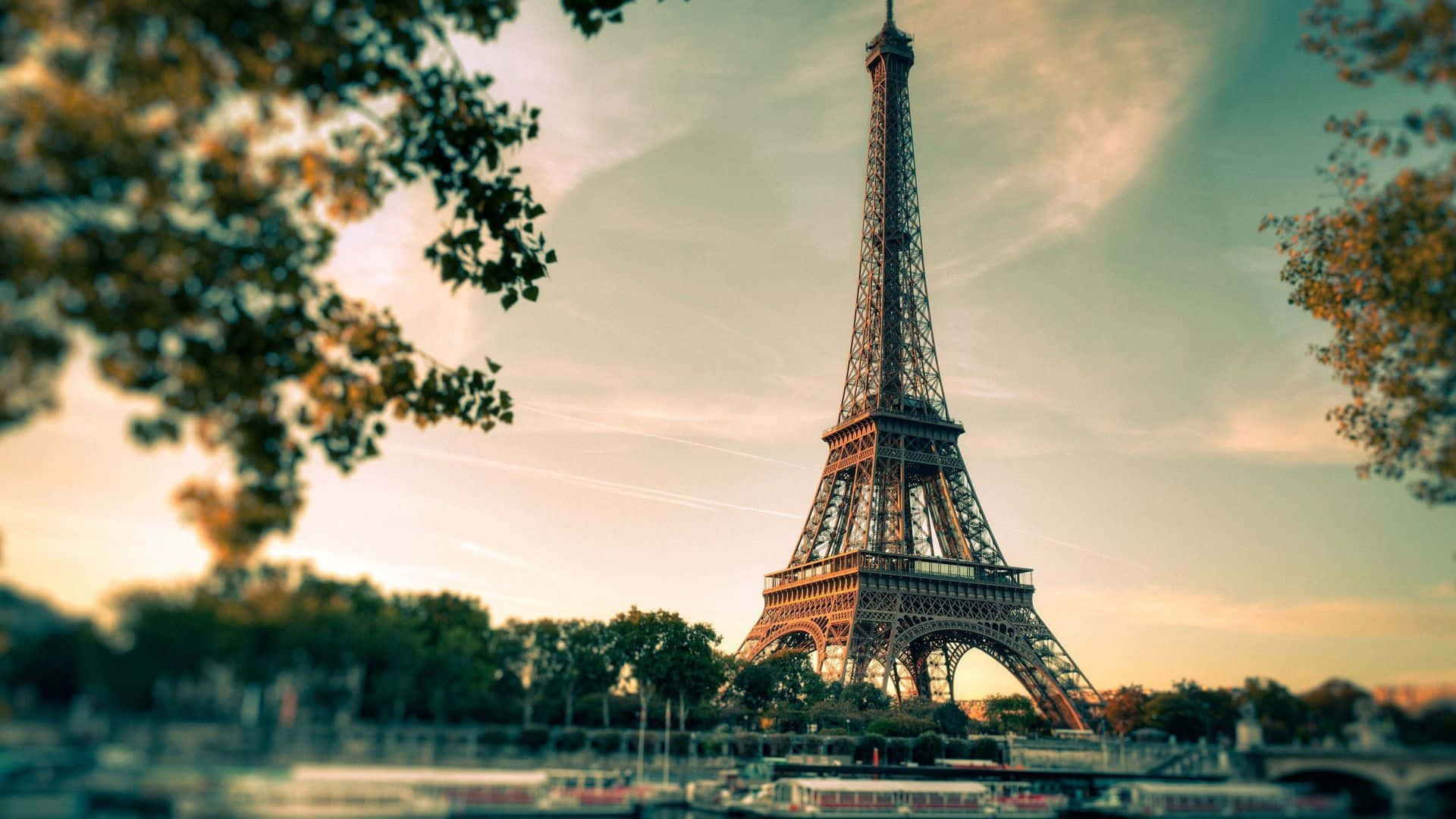 "Two Lovers in Paris, Sharing a Sweet Moment" Wallpaper