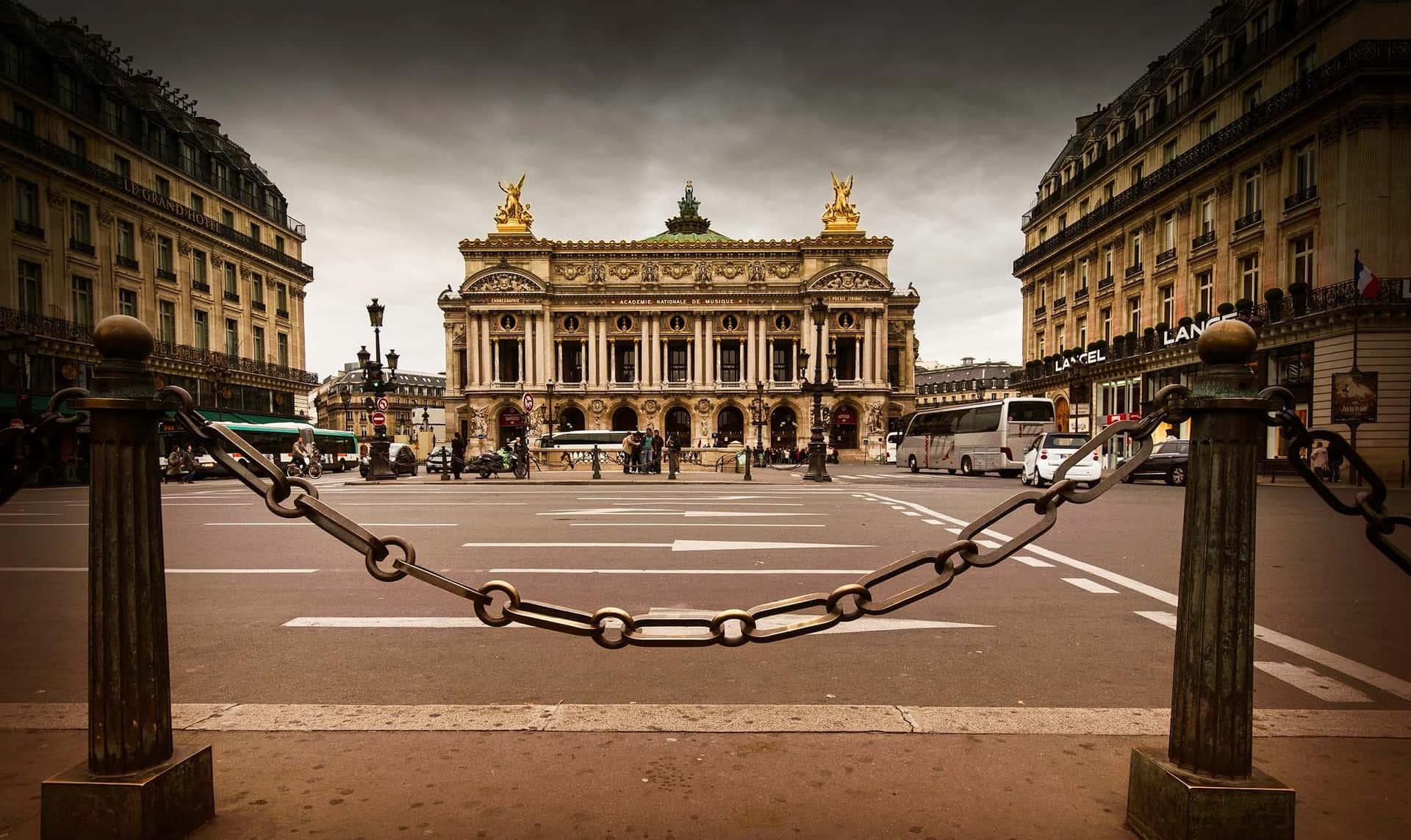 Paris Opera House View From Rue Scribe Wallpaper