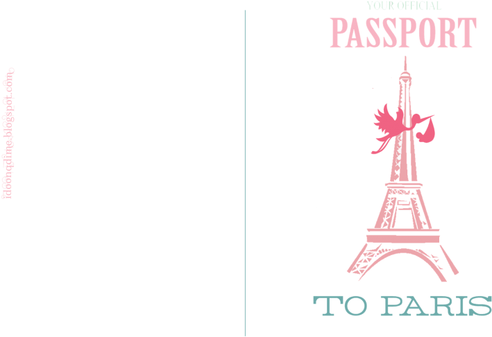 Paris Passport Invitation Design PNG
