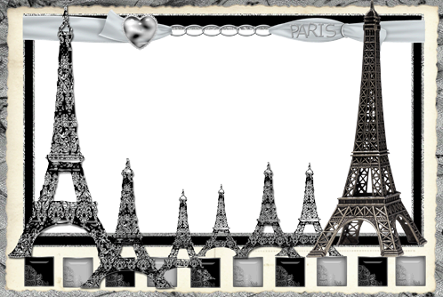 Paris Themed Photo Frame PNG