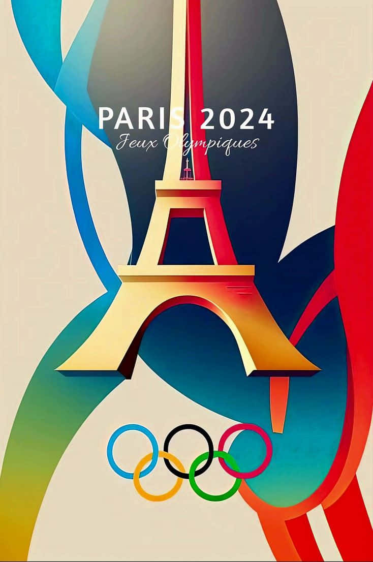 Paris2024 Olympics Eiffel Tower Poster Wallpaper