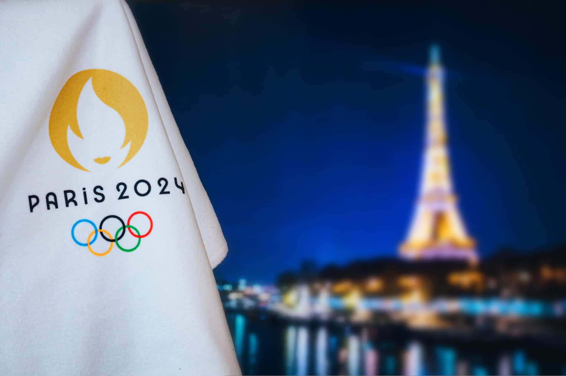 Paris2024 Olympics Logo Eiffel Tower Wallpaper