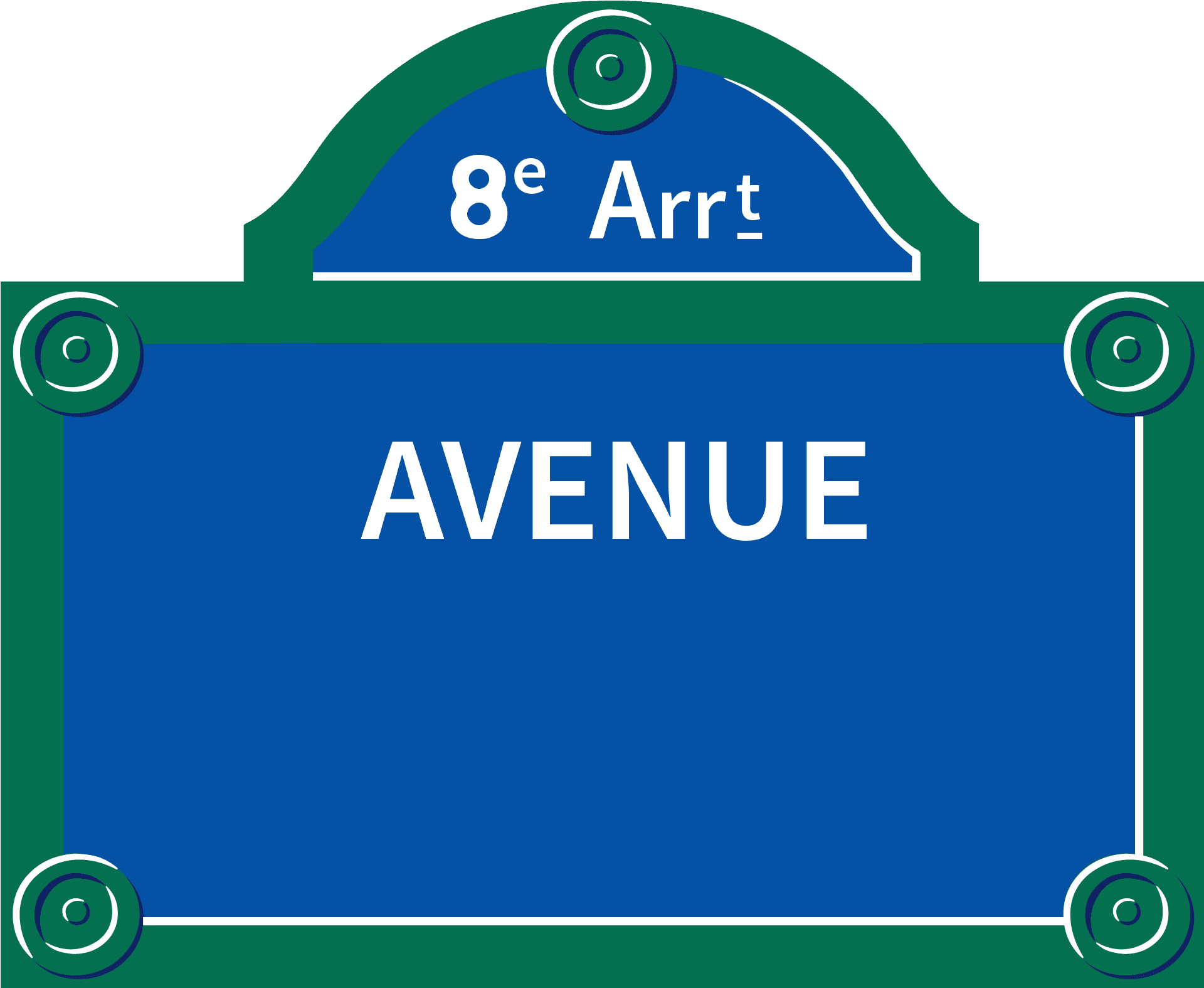 Parisian Avenue Street Sign PNG