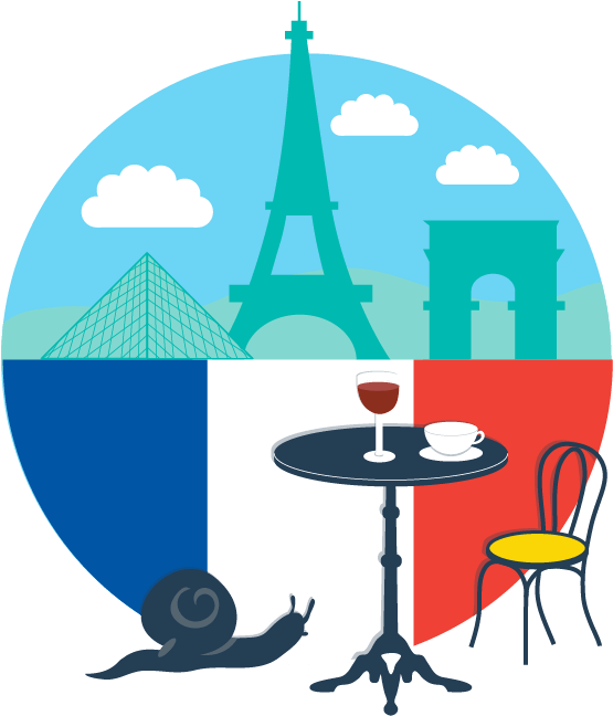 Parisian Culture Iconsand French Flag PNG