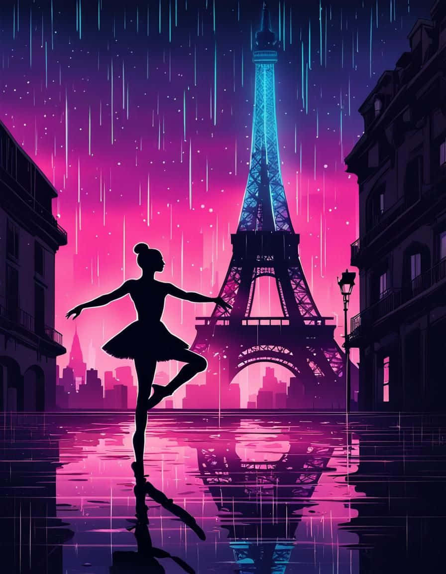 Ballet De Danse Sous La Pluie À Paris Fond d'écran