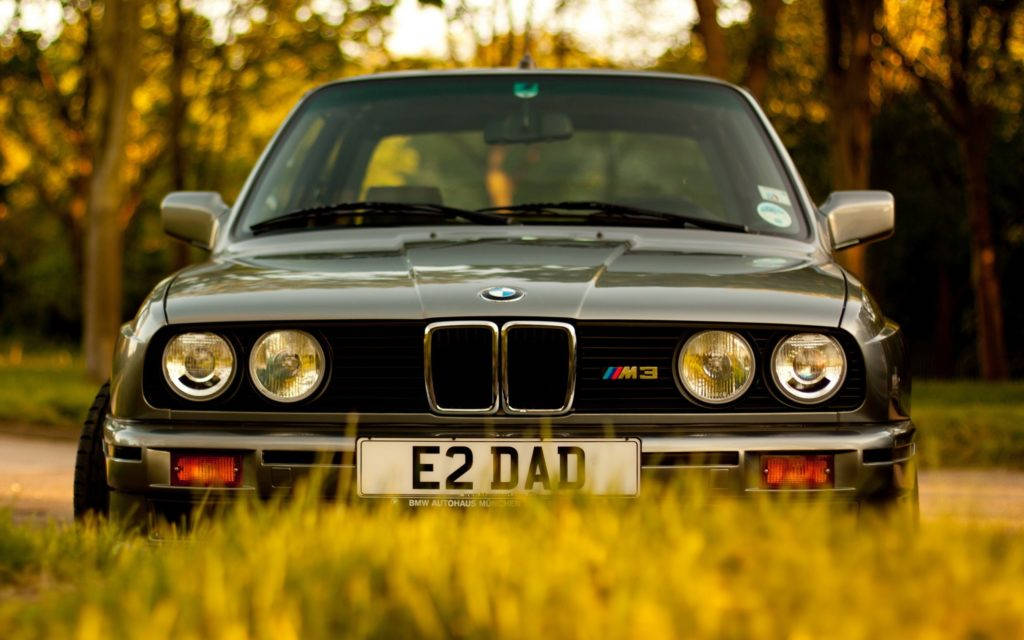 Parked Black BMW M E30 Car Wallpaper