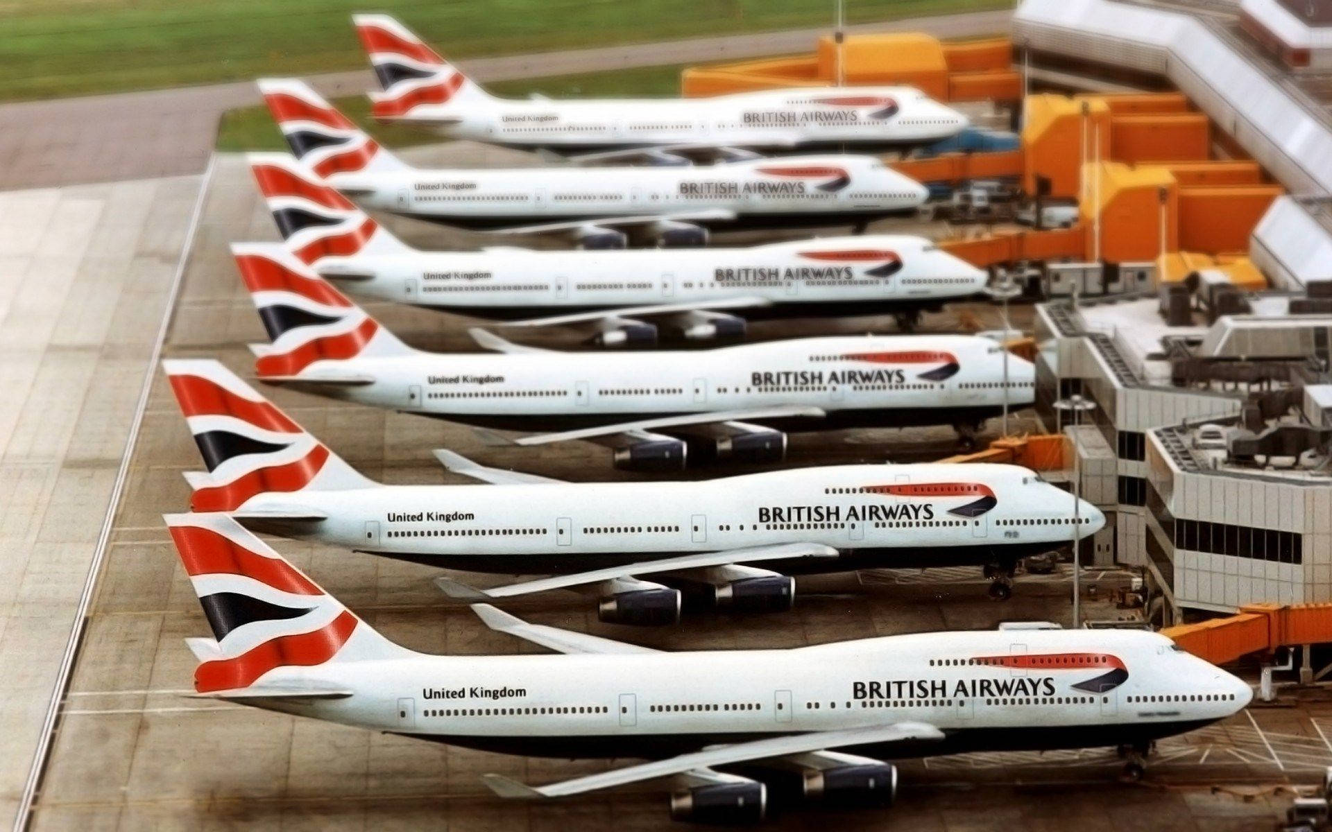 Parkerede Boeing-fly fra British Airways Wallpaper