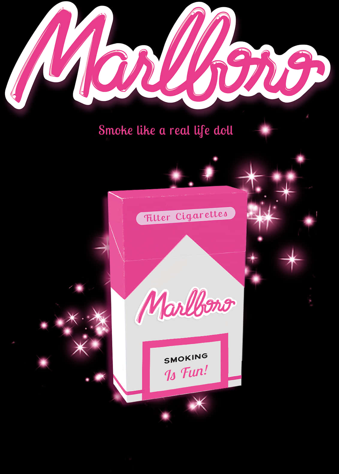 Parody Marlboro Barbie Style Cigarette Pack PNG