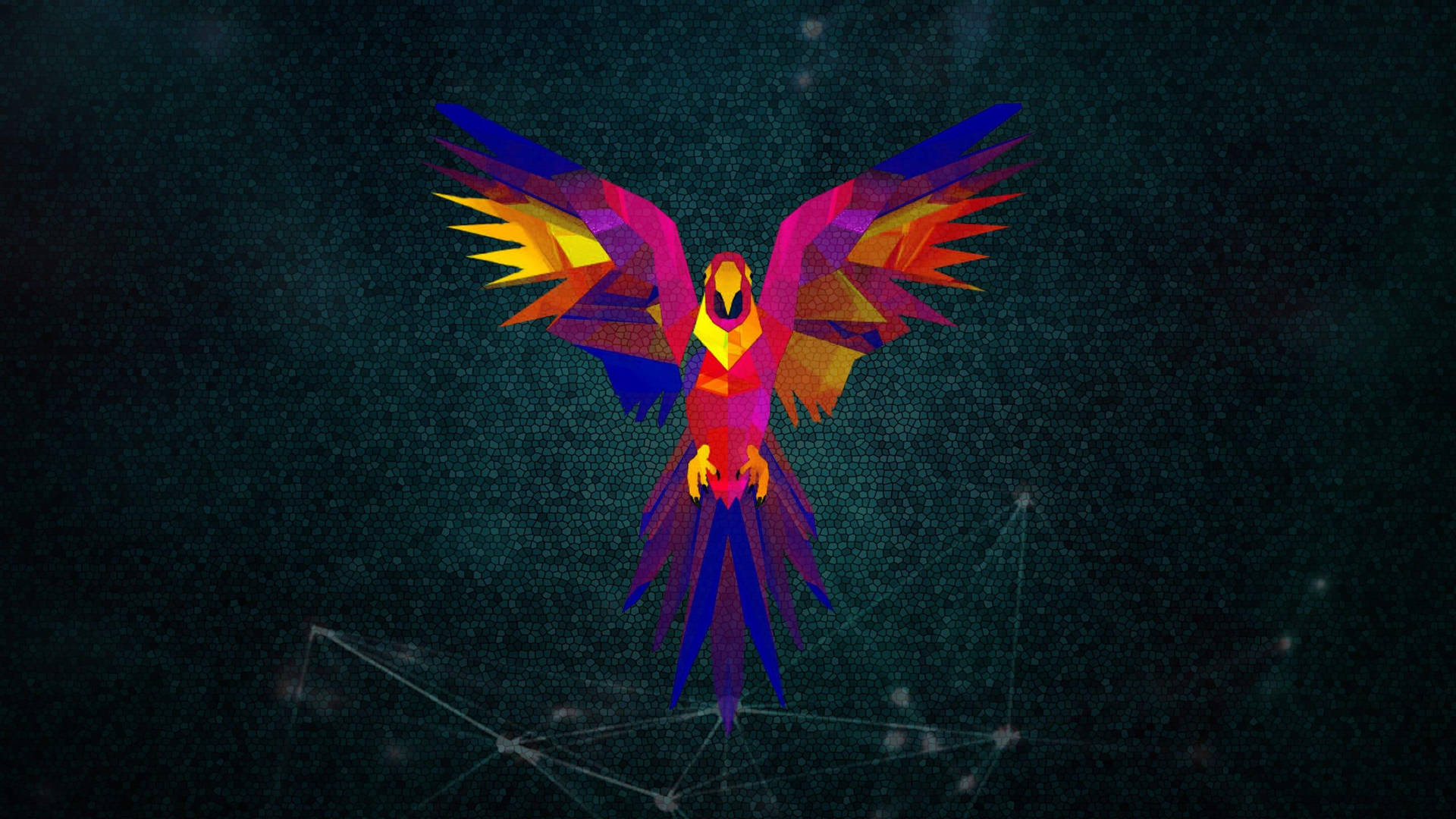 Parrot Linux OS Purple Blue Wallpaper