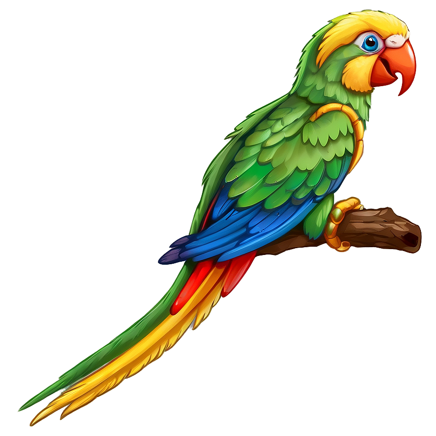 Parrot On Branch Png 1 PNG