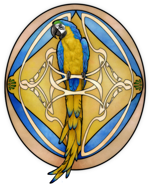 Parrot Prince Symbol Stained Glass PNG