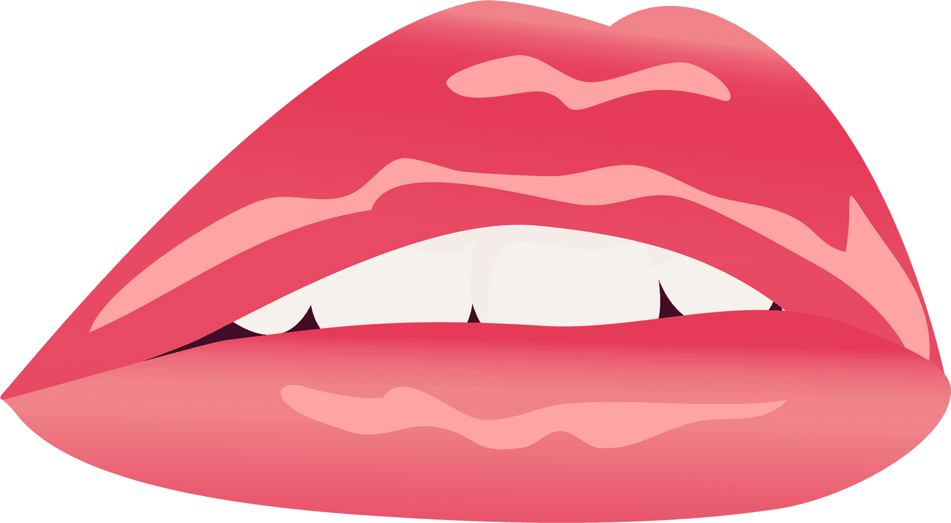 Parted Lips Vector Illustration PNG