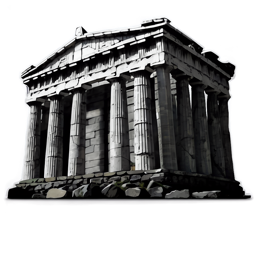 Download Parthenon Black And White Png Yve | Wallpapers.com