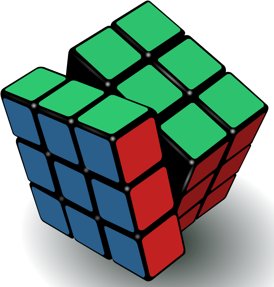 Partially Solved Rubiks Cube PNG