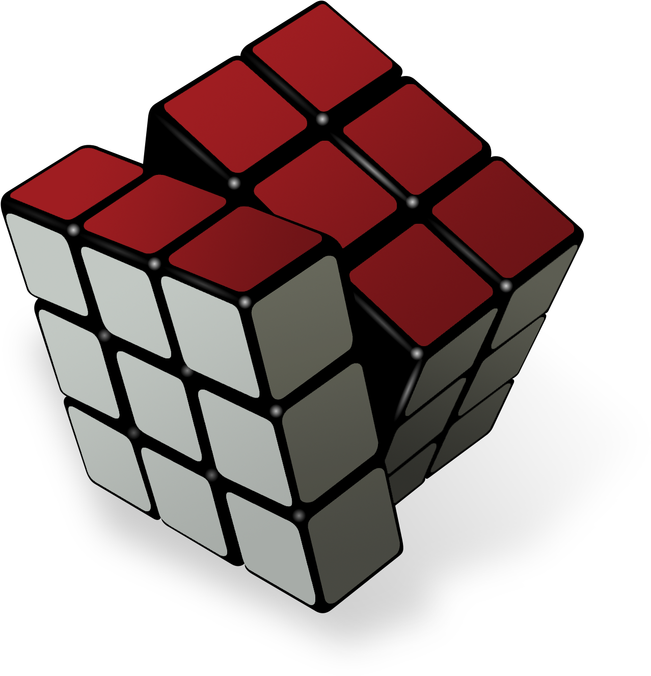 Partially Solved Rubiks Cube3 D Render PNG