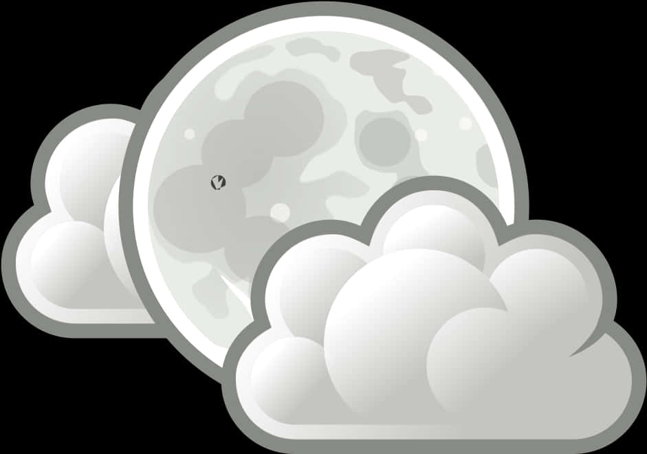 Partly Cloudy Night Vector PNG