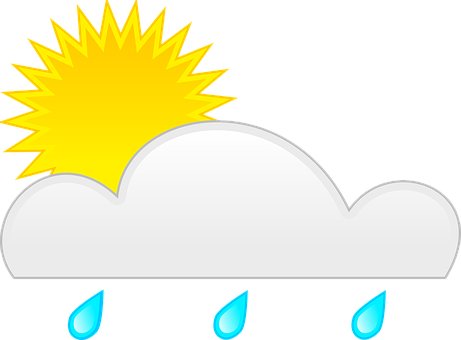 Partly Cloudy Rain Sun Icon PNG