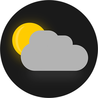 Partly Cloudy Sun Icon PNG