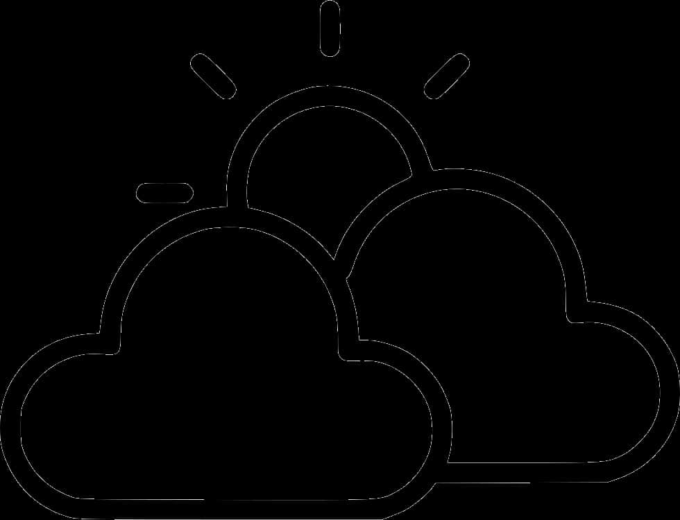 Partly Cloudy Weather Outline PNG