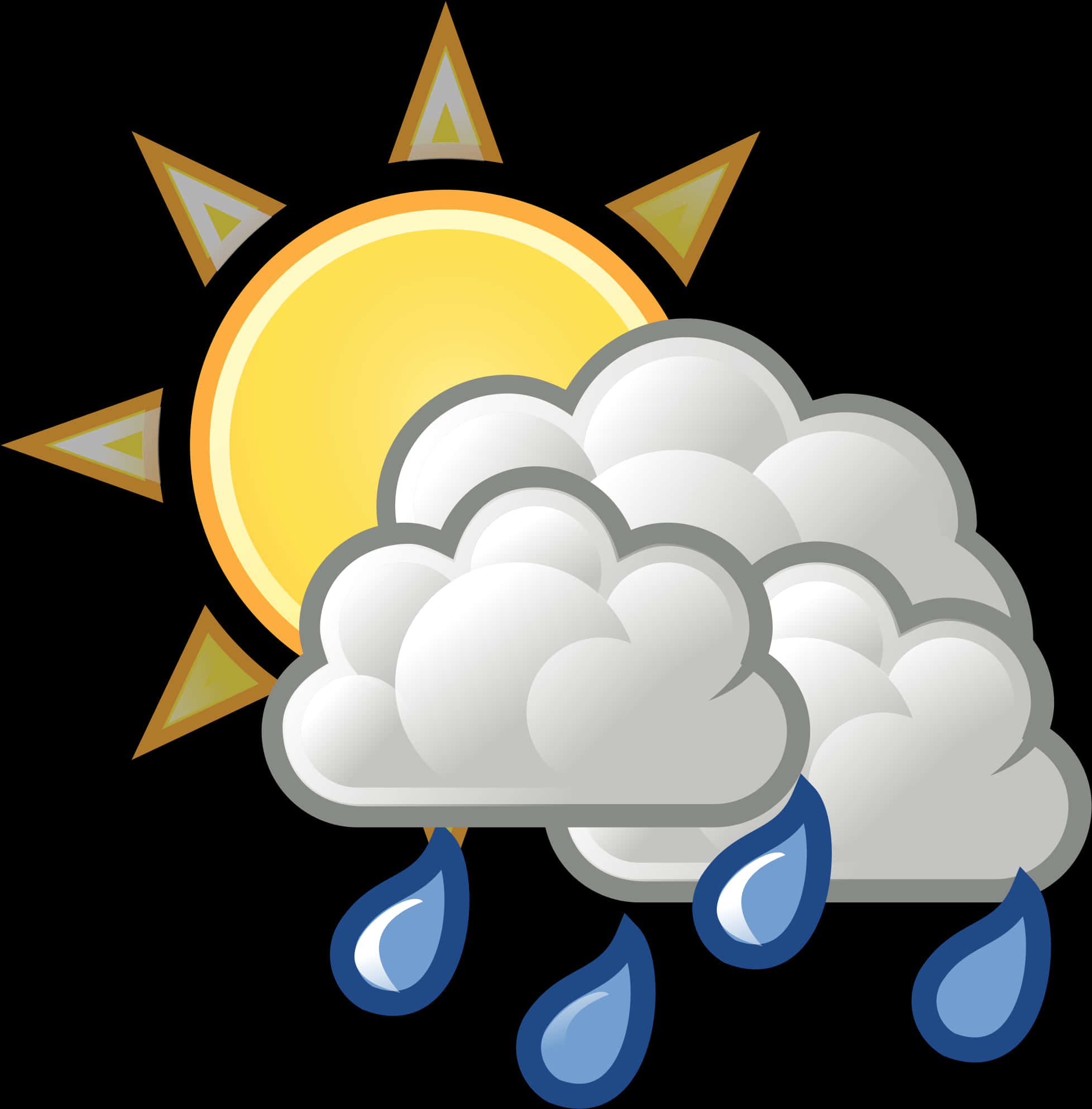 Partly Cloudywith Rain Icon PNG