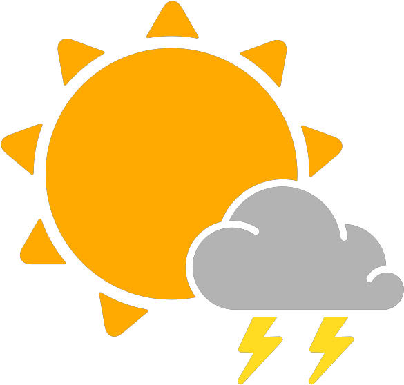 Partly_ Cloudy_with_ Thunderstorms_ Vector PNG