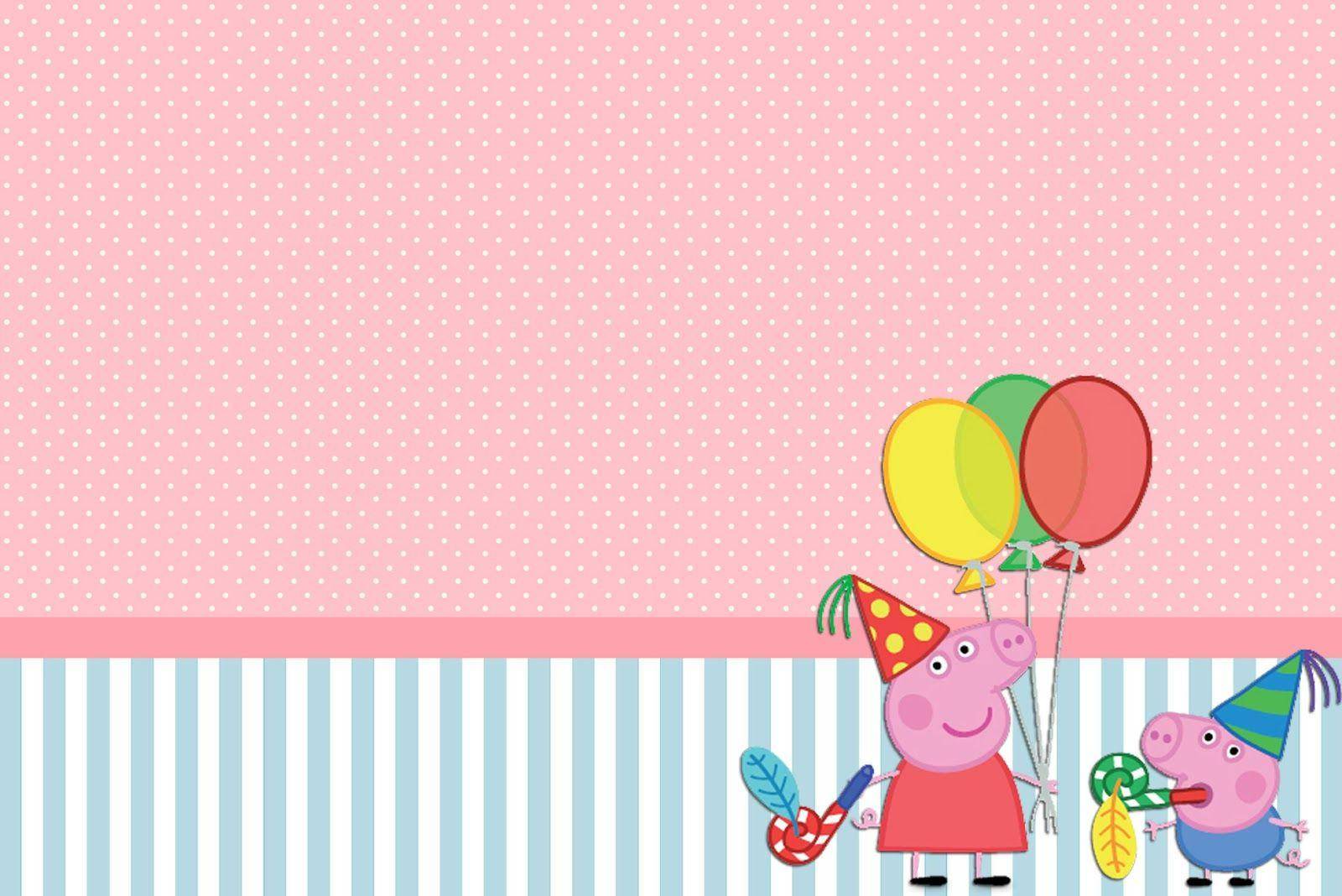 Party Balloons Peppa Pig Tablet Wallpaper