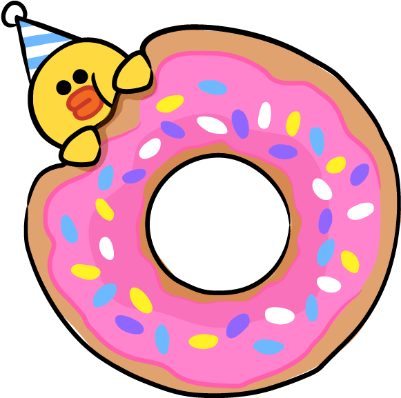 Party Chickon Donut Sticker PNG