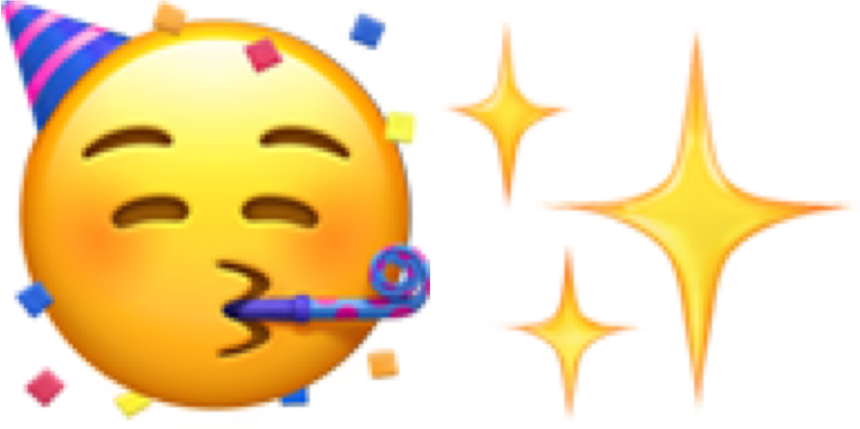 Party Face Emojiwith Sparkles PNG