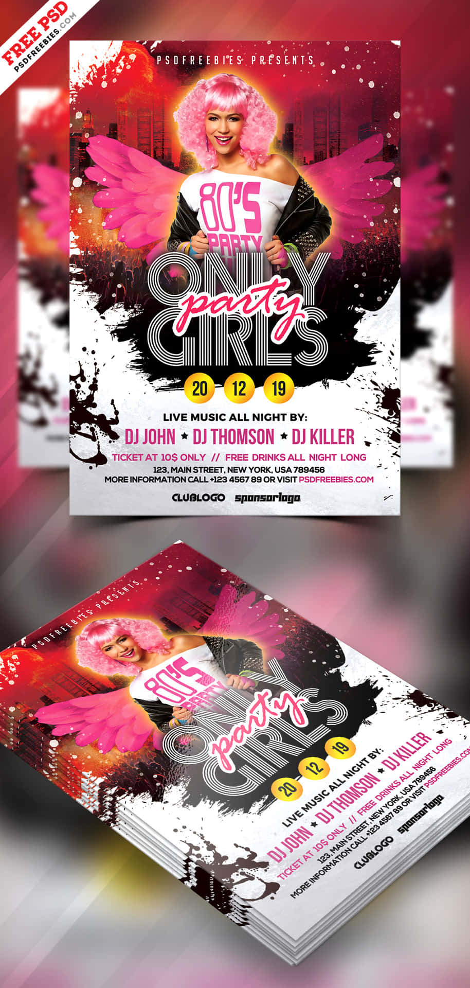 Only Girls Party Flyer Background