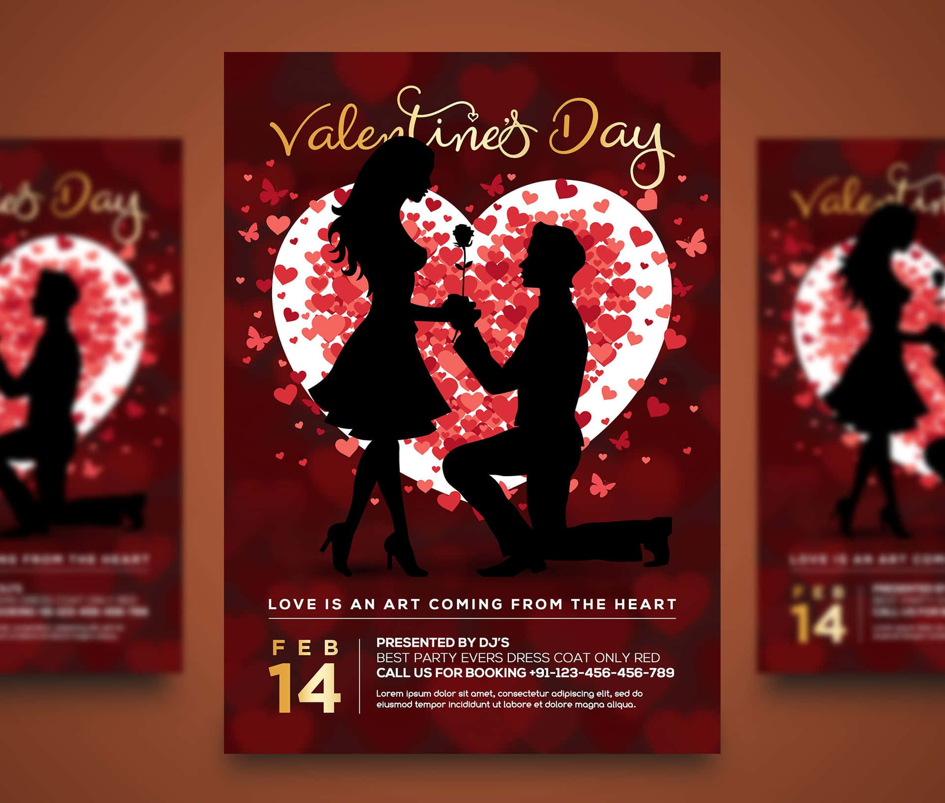 Valentines Day Party Flyer Background