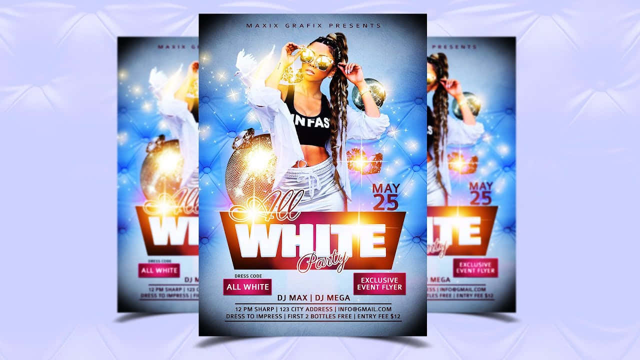 All White Party Flyer Background